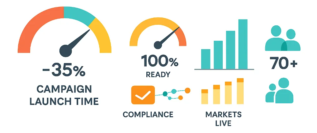 Dashboard of results gauges
