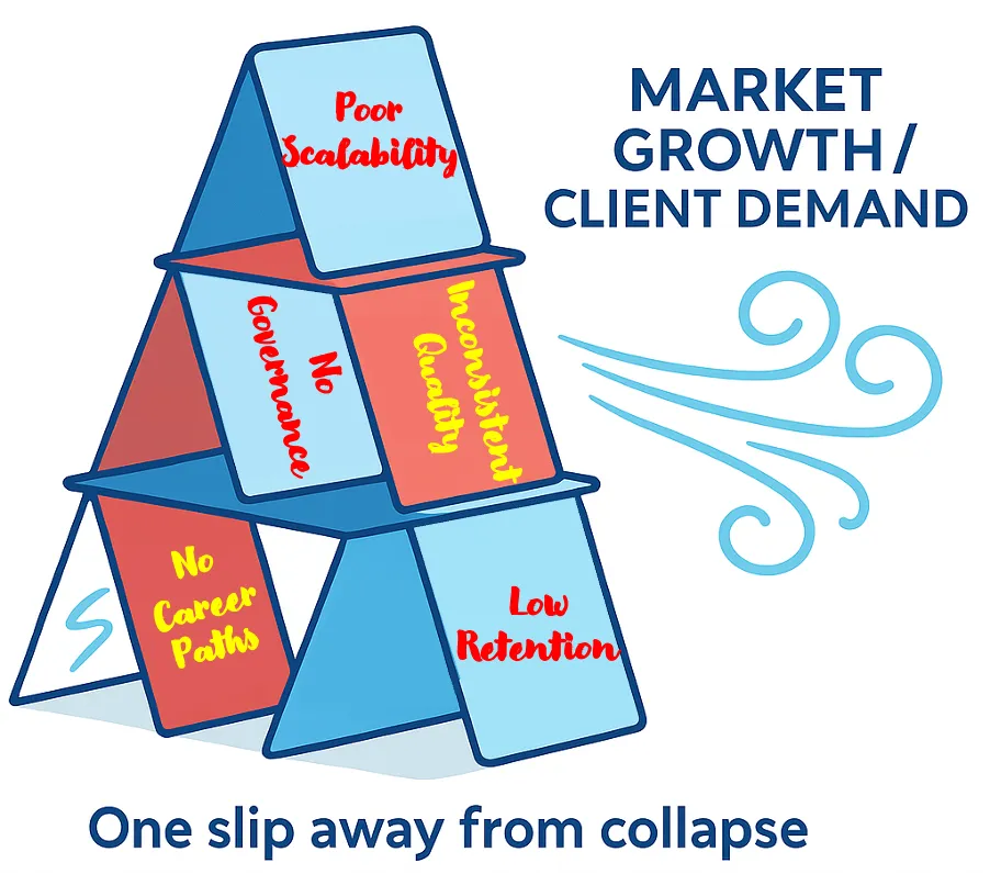 Pre-transition fragile operating model