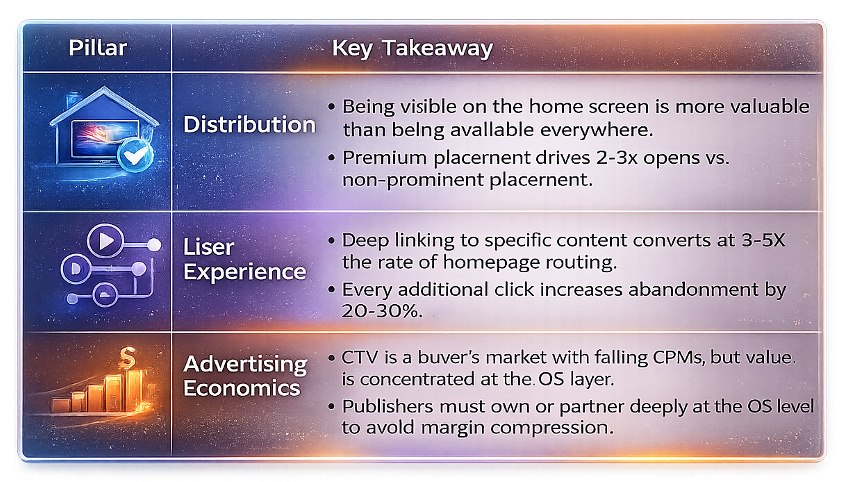 Connected TV success pillars infographic